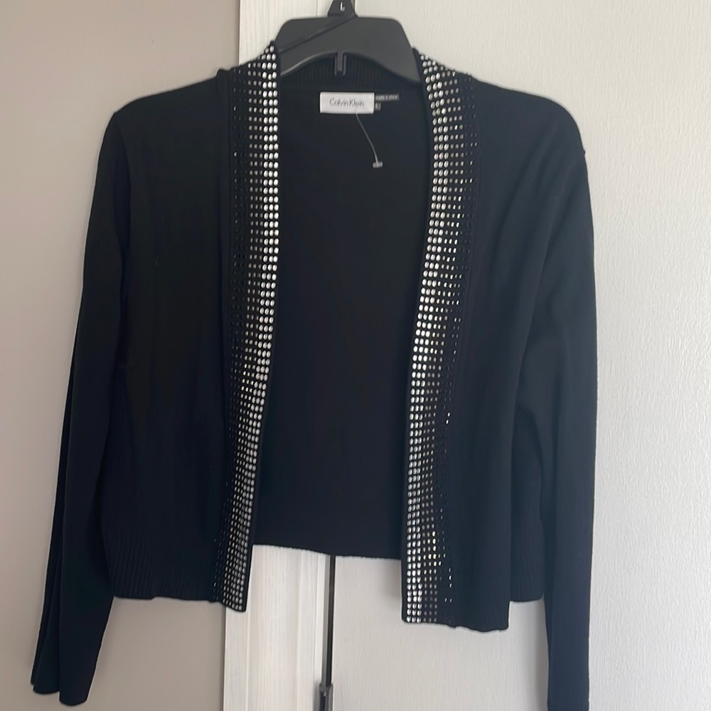Calvin Klein black sweater top size Large